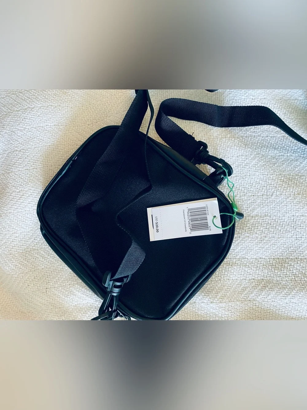 NEW LRG Black Crossbody Messenger Bag with White Logo Stripe